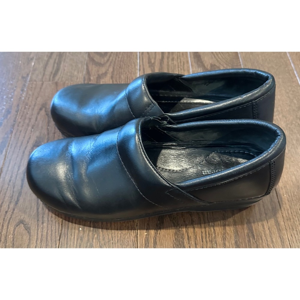 LL Bean Women Black Leather Comfort Clogs Slip On Professional Shoes